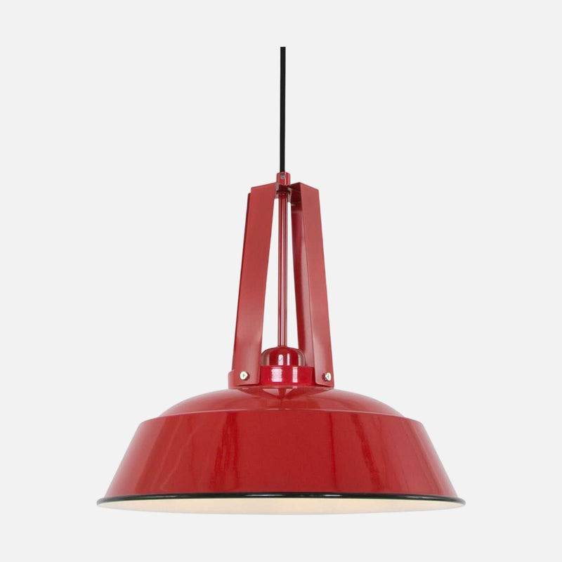 Suspension rouge réglable, abat-jour cloche métal Ø 42 cm, cuisine | Mexlite