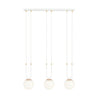 Suspension Glam 3 lumières blanche, verre opale