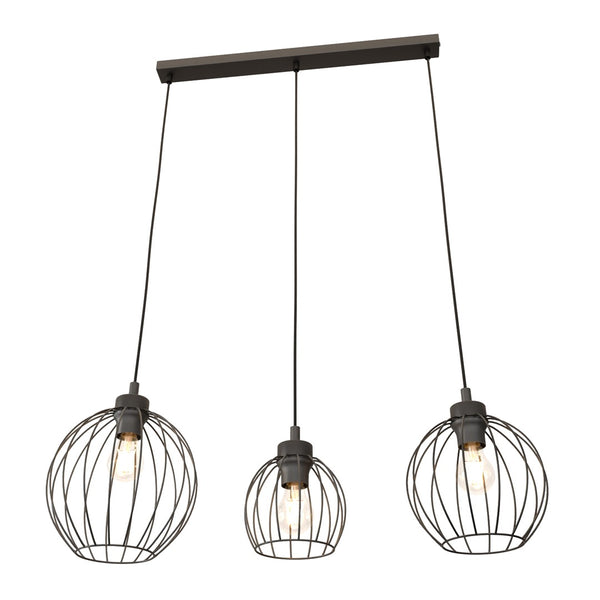 Suspension Nando 3 lumières noire