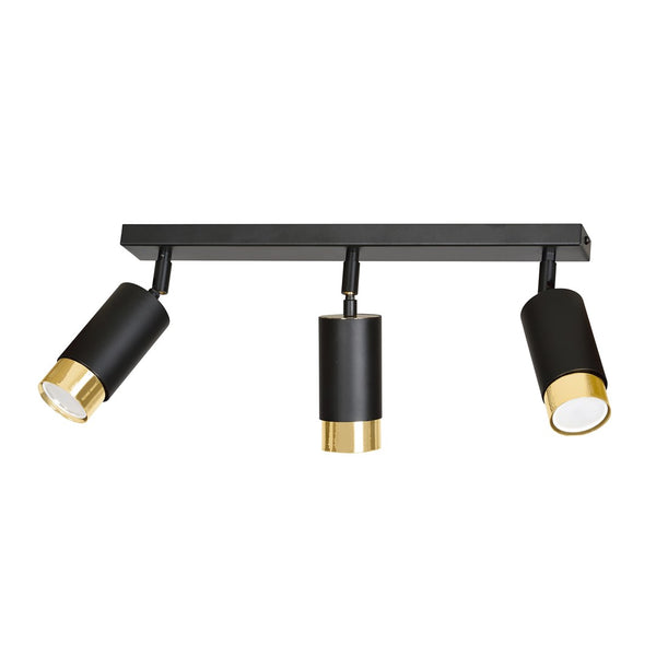 Plafonnier Hiro 3 lumières noir et doré