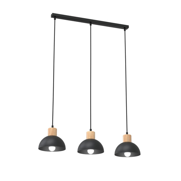 Suspension Seco 2 lumières noire