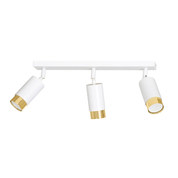 Plafonnier Hiro 3 lumières blanc et doré