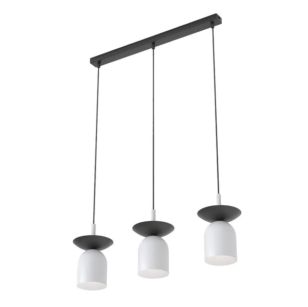 Suspension Ego 3 lumières noire et grise