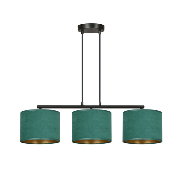 Suspension Hilde 3 lumières noire et verte