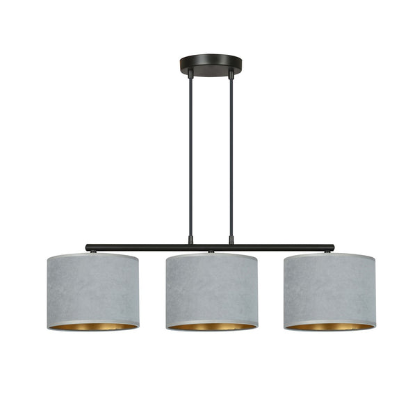 Suspension Hilde 3 lumières noire et grise