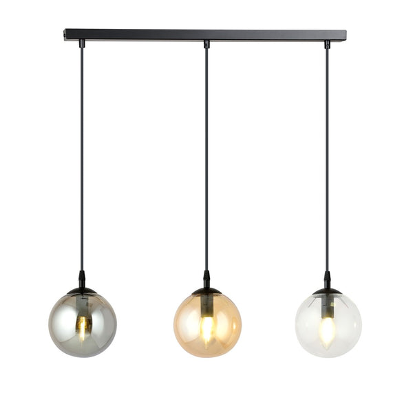 Suspension Cosmo 3 lumières noire, mix