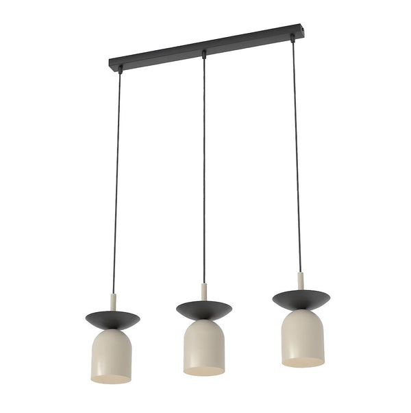 Suspension Ego 3 lumières noire et moka