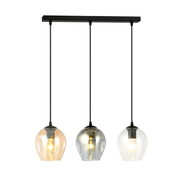 Suspension Istar 3 lumières noire, mix