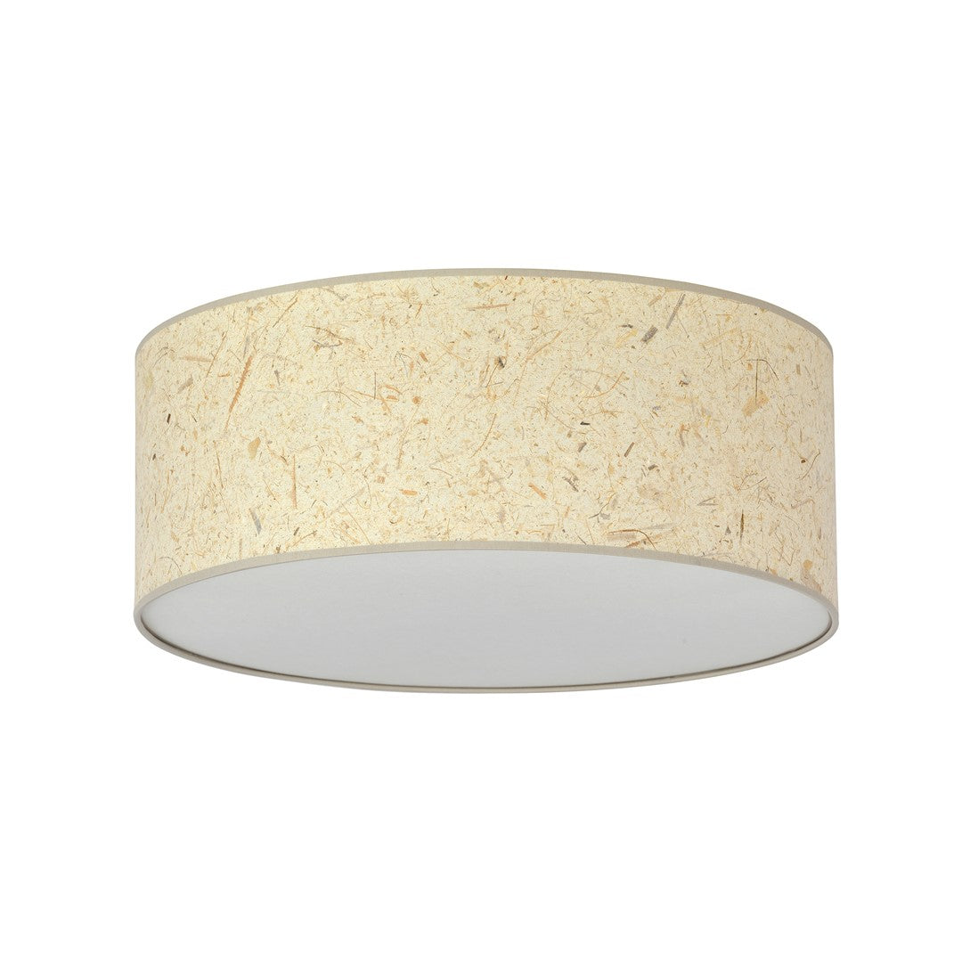 Même luminaire éteint, abat-jour écru et diffuseur blanc vu de face