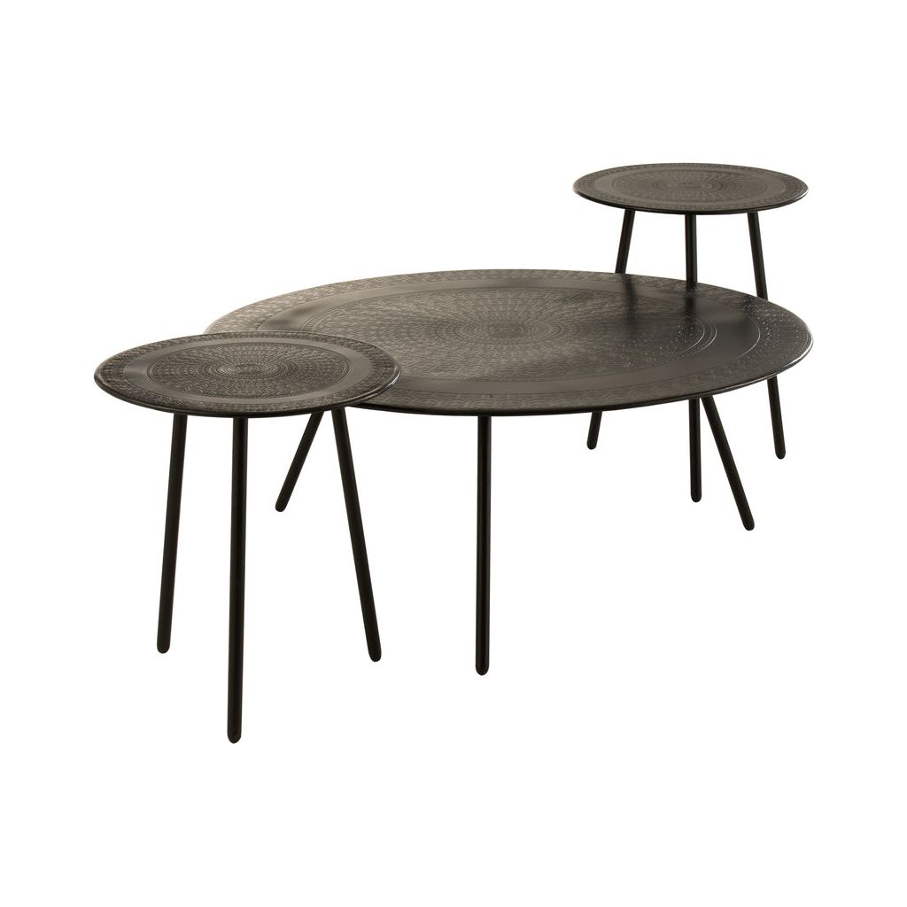 Table à 3 pieds en métal noir de grande taille | Designix -     - https://designix.fr