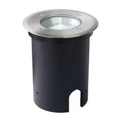 Spot encastré de sol d'extérieur LED DLS, acier inoxydable, Ø 11,5 cm