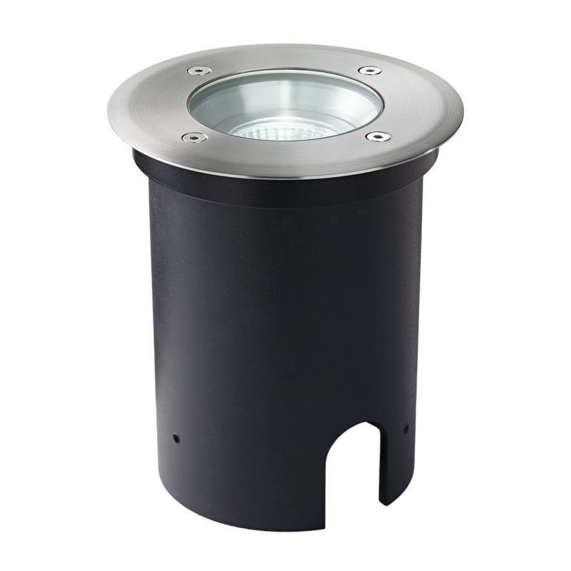 Spot encastré de sol d'extérieur LED DLS, acier inoxydable, Ø 11,5 cm