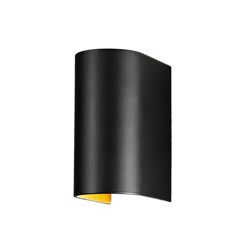 Applique murale LED DLS Feeling en aluminium, noir et or, 2 lumières, hauteur 13 cm