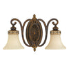 Applique murale Drawing Room en verre, marron et crème, 2 lumières, hauteur 27,9 cm