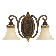 Applique murale Drawing Room en verre, marron et crème, 2 lumières, hauteur 27,9 cm