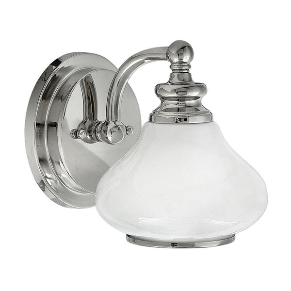 Applique murale Ainsley en verre, chromé et blanc, hauteur 19,1 cm, IP44