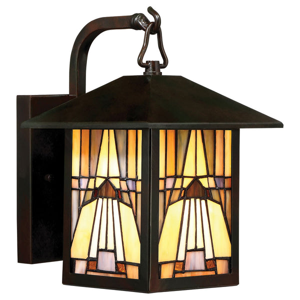 Applique d'extérieur Inglenook en verre, bronze, hauteur 27,8 cm, IP44