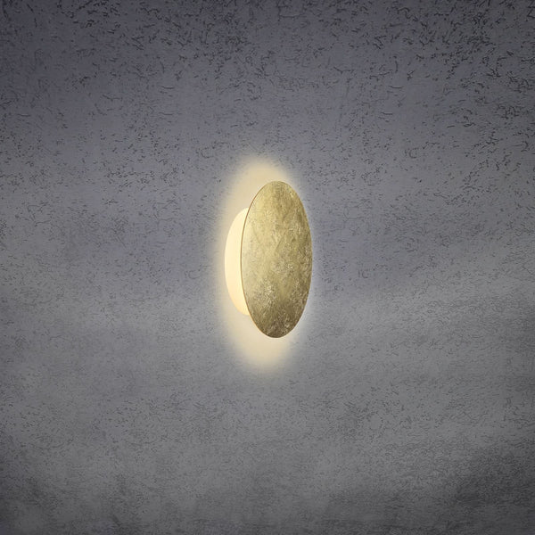 Applique murale LED Blade en aluminium, doré, Ø 18 cm