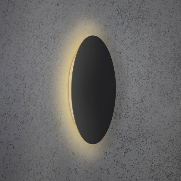 Applique murale LED Blade en aluminium, noir mat, Ø 44 cm