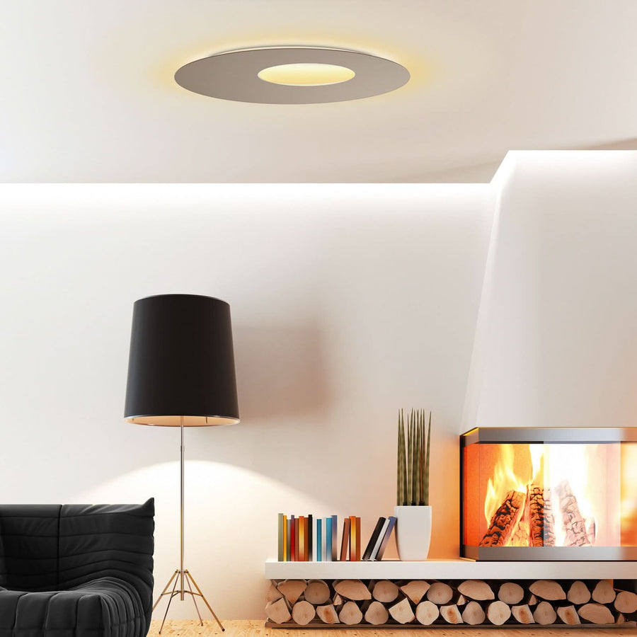 Applique murale LED Blade Open en aluminium, taupe, Ø 59 cm
