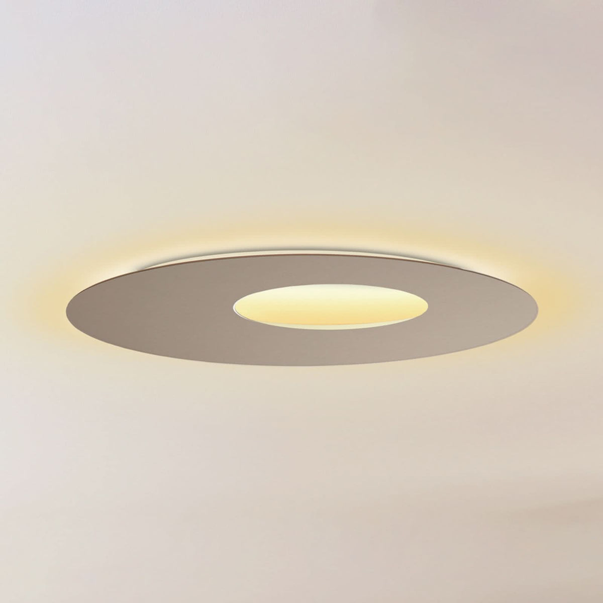 Applique murale LED Blade Open en aluminium, taupe, Ø 59 cm