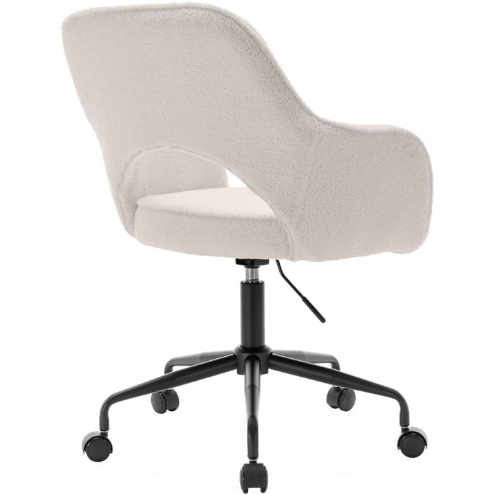 Alice'S Home - Chaise De Bureau À Roulettes Bouclettes Blanche. Jim. L 60 X P 62 X H 89 / 99Cm. | Designix - Amazon    - https://designix.fr/