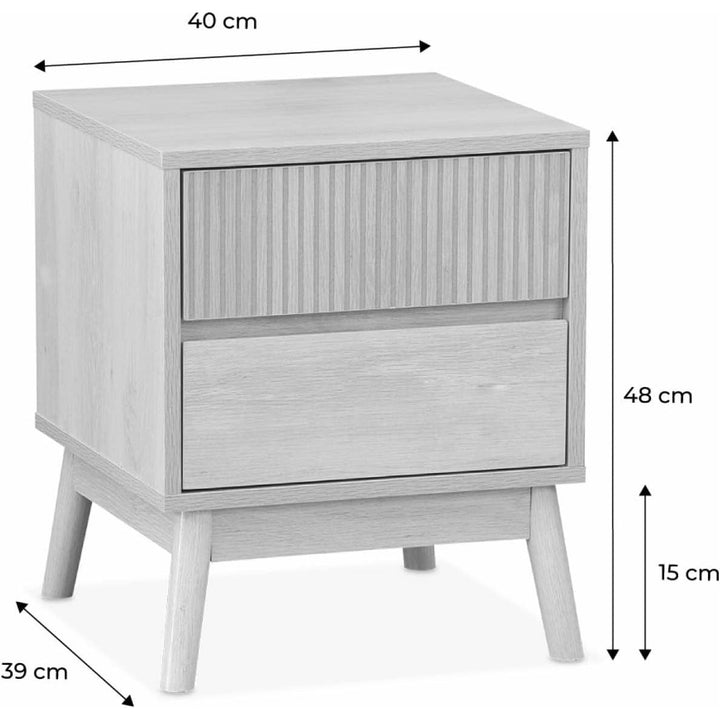 Alice'S Home - Lot De 2 Tables De Chevet Deux Tiroirs. Décor Bois Et Piétement En Pin - Linear | Designix - Amazon    - https://designix.fr/