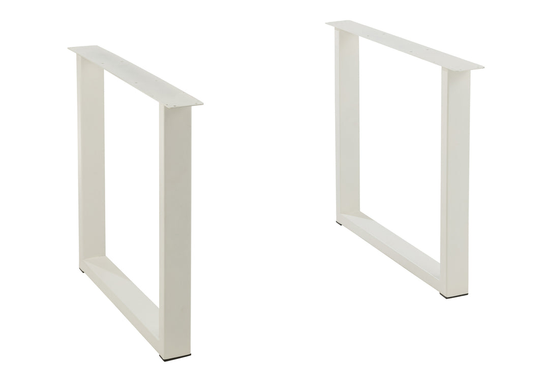 Pieds Table Acier Blanc