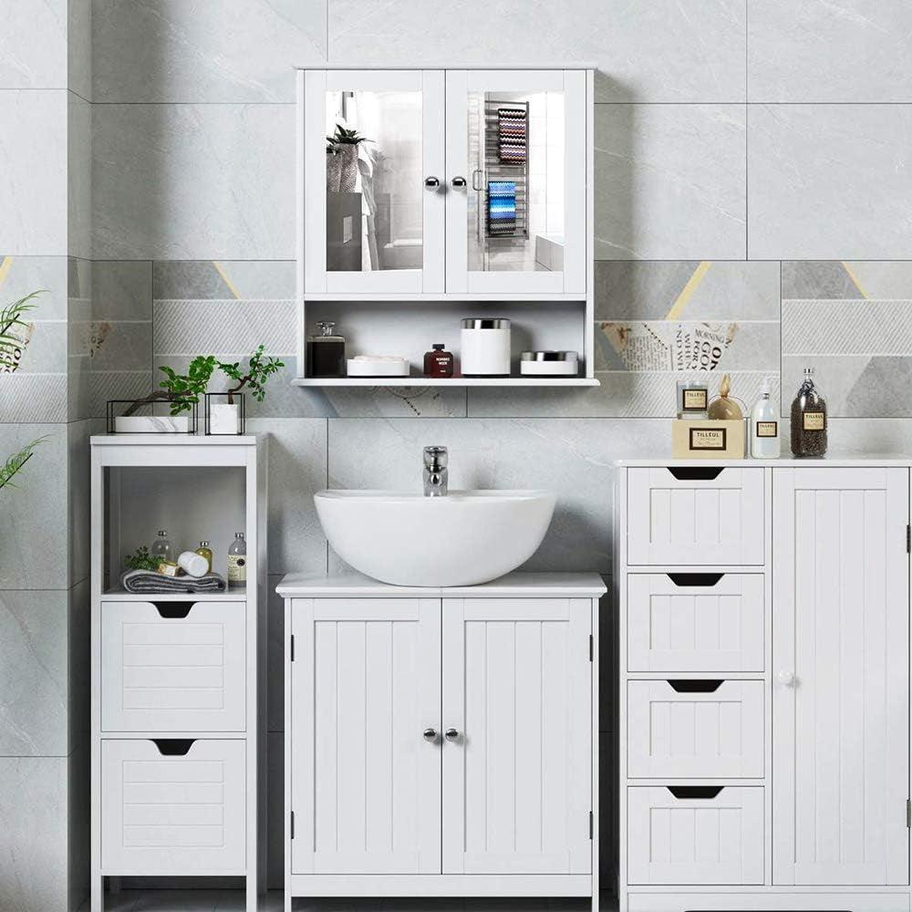 Meihe Meuble De Salle De Bains,Armoire De Toilette En Bois,Placard De Rangement Toilettes,Meuble De Rangement, Mdf,Meuble De Salle De Bain Sur Pied, Bain/Salon/Cuisine/Chambre/Couloir,60 * 30 * 60Cm | Designix - Amazon    - https://designix.fr/