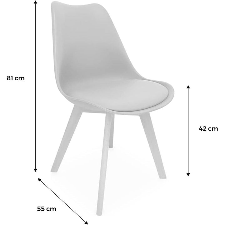 Alice'S Home - Lot De 6 Chaises Scandinaves. Pieds Bois De Hêtre. Chaises 1 Place. Gris | Designix - Amazon    - https://designix.fr/