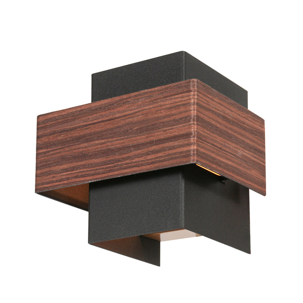 Applique murale Muro 3367E aspect bois avec douille G9 et ampoule incluse