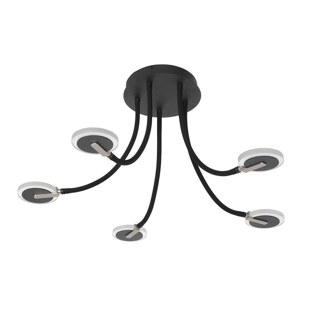 Plafonnier Turound 3375ZW – lampe noire en verre à LED