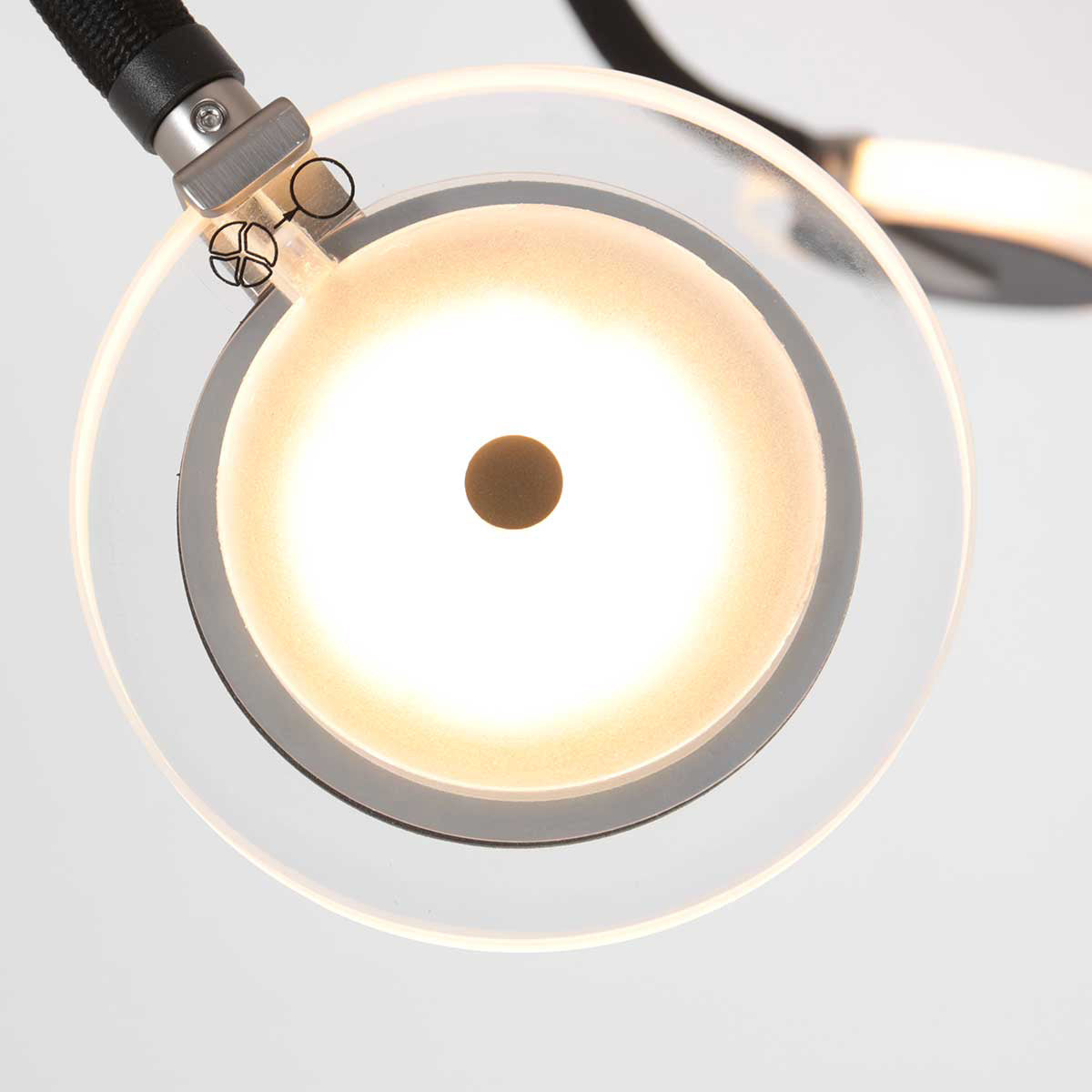 Plafonnier Turound 3375ZW – lampe noire en verre à LED