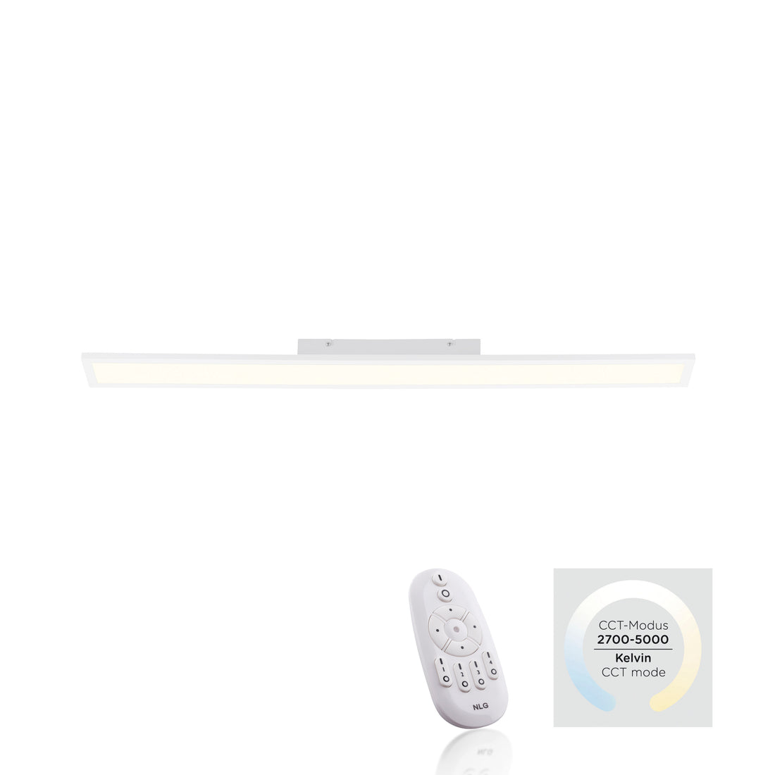 Plafonnier Flat blanc, H 100 cm