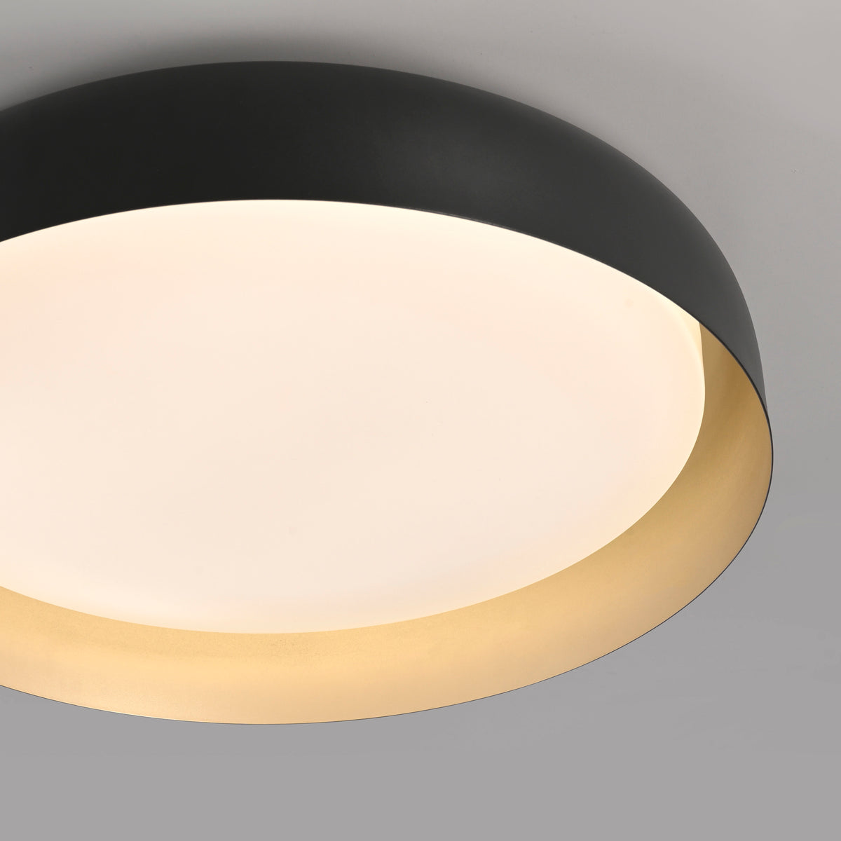 Plafonnier Osko noir et doré, L 57 cm