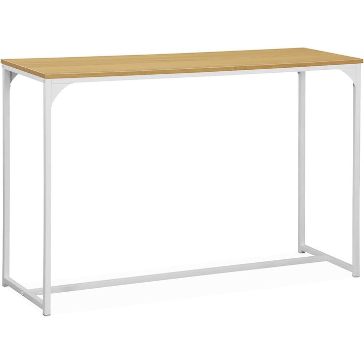 Alice'S Home - Console En Métal Blanc Mat Et Décor Bois. 120X39X79Cm - Loft - Table D'Appoint Avec 1 Barre De Renfort | Designix - Amazon    - https://designix.fr/