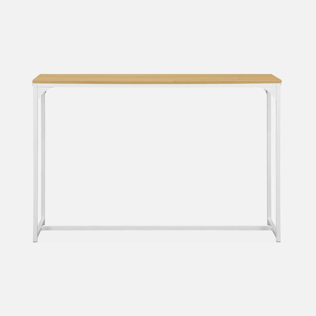 Alice'S Home - Console En Métal Blanc Mat Et Décor Bois. 120X39X79Cm - Loft - Table D'Appoint Avec 1 Barre De Renfort | Designix - Amazon    - https://designix.fr/