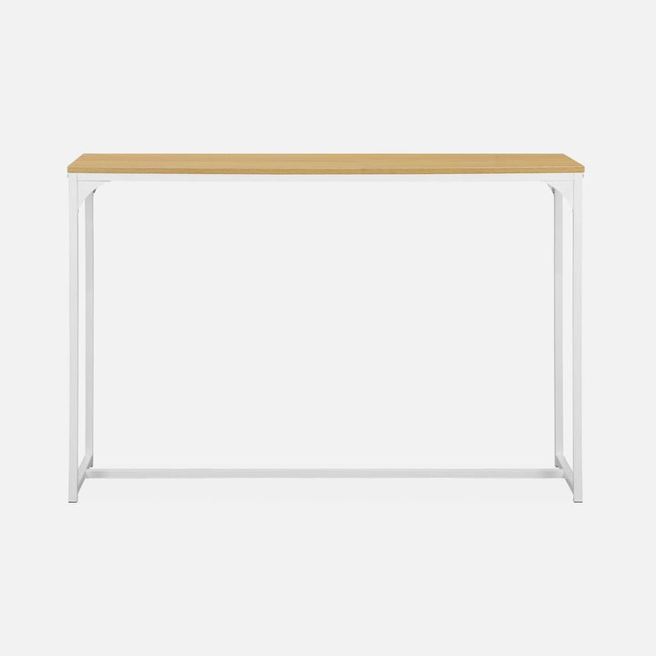 Alice'S Home - Console En Métal Blanc Mat Et Décor Bois. 120X39X79Cm - Loft - Table D'Appoint Avec 1 Barre De Renfort | Designix - Amazon    - https://designix.fr/