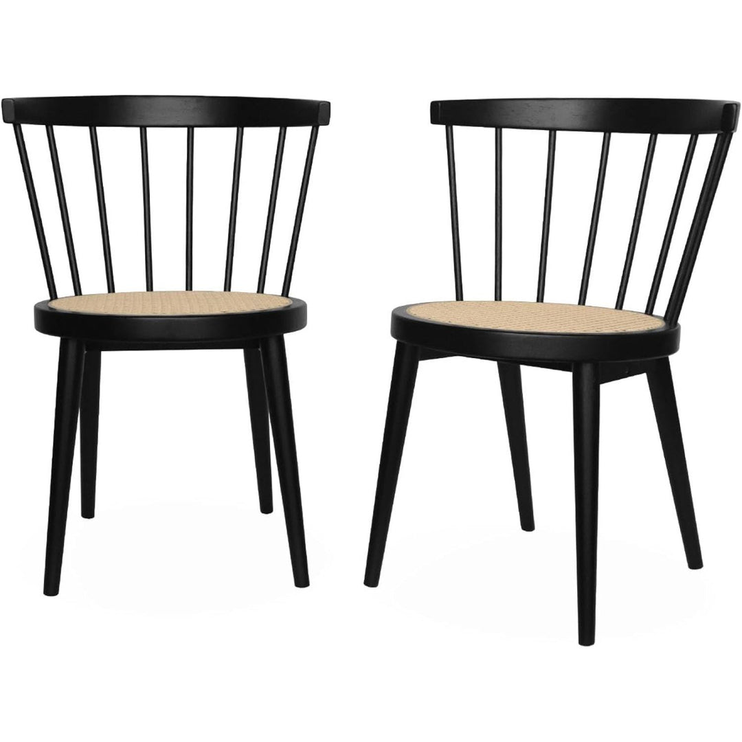 Alice'S Home - Lot De 2 Chaises Noires En Bois Et Cannage. Nora. L 54 X P 54 X H 76.5Cm | Designix - Amazon    - https://designix.fr/