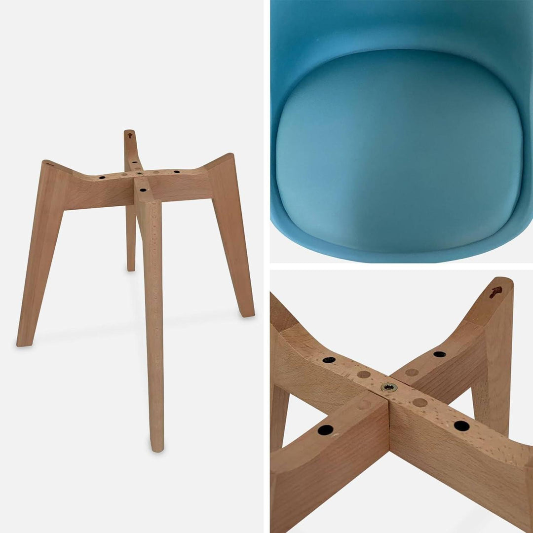 Alice'S Home - Lot De 4 Chaises Scandinaves. Pieds Bois De Hêtre. Chaises 1 Place. Bleu Canard | Designix - Amazon    - https://designix.fr/