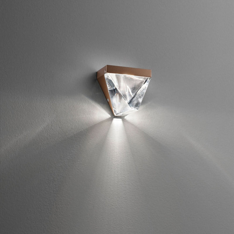 Applique murale LED Tripla en verre, bronze, hauteur 9,3 cm