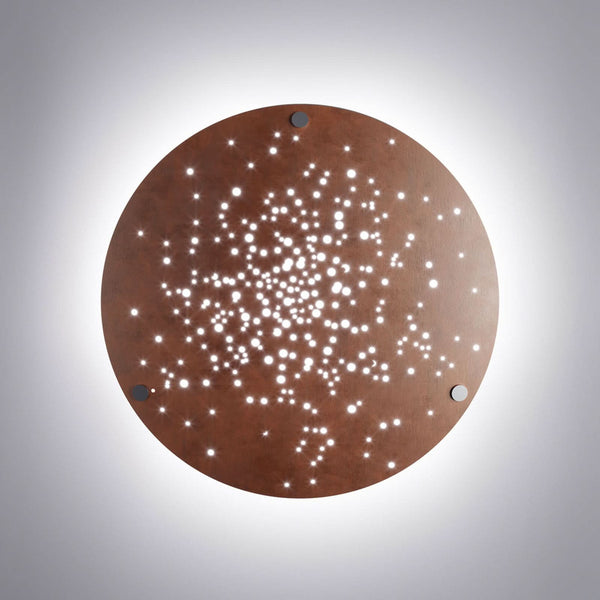 Applique murale LED Lens en métal, rouille, Ø 60 cm