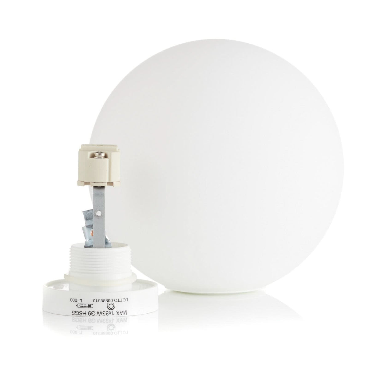 Applique murale Lumi Sfera en verre, blanc, Ø 14 cm, IP44