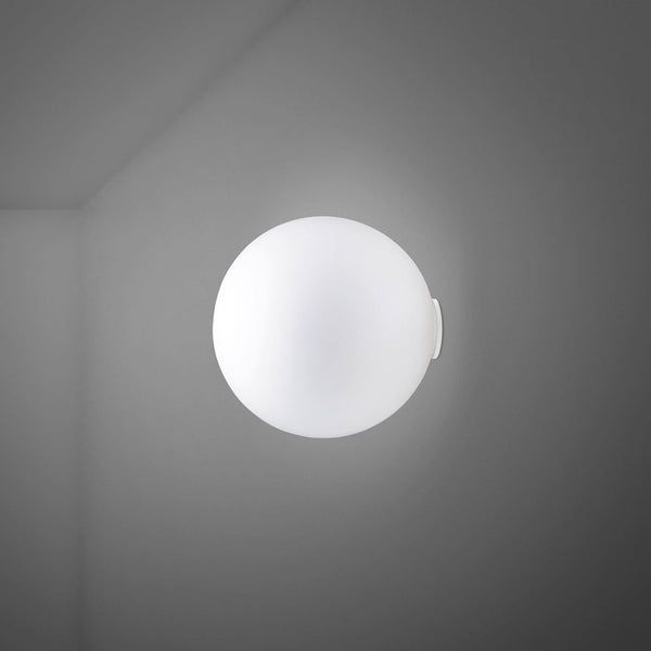 Applique murale Lumi Sfera en verre, blanc, Ø 20 cm, IP44