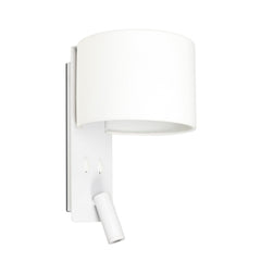 Applique murale Fold en tissu, blanc, 2 lumières, hauteur 30 cm