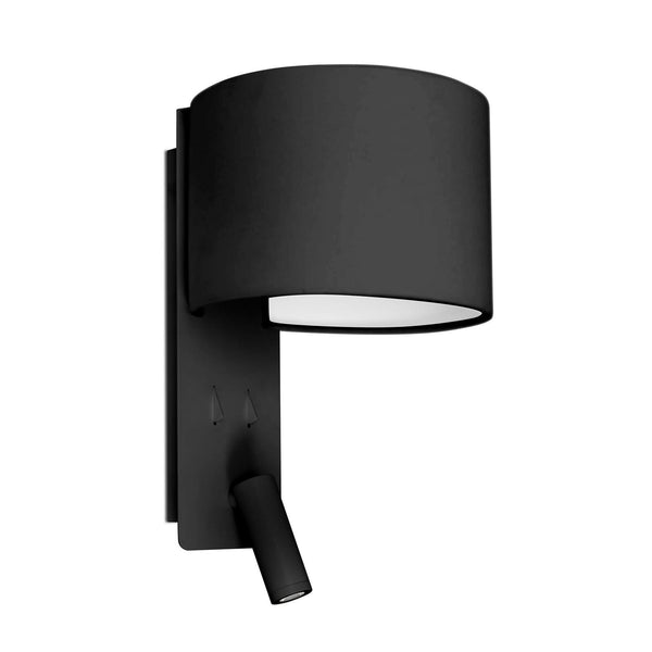 Applique murale Fold en tissu, noir, 2 lumières, hauteur 30 cm