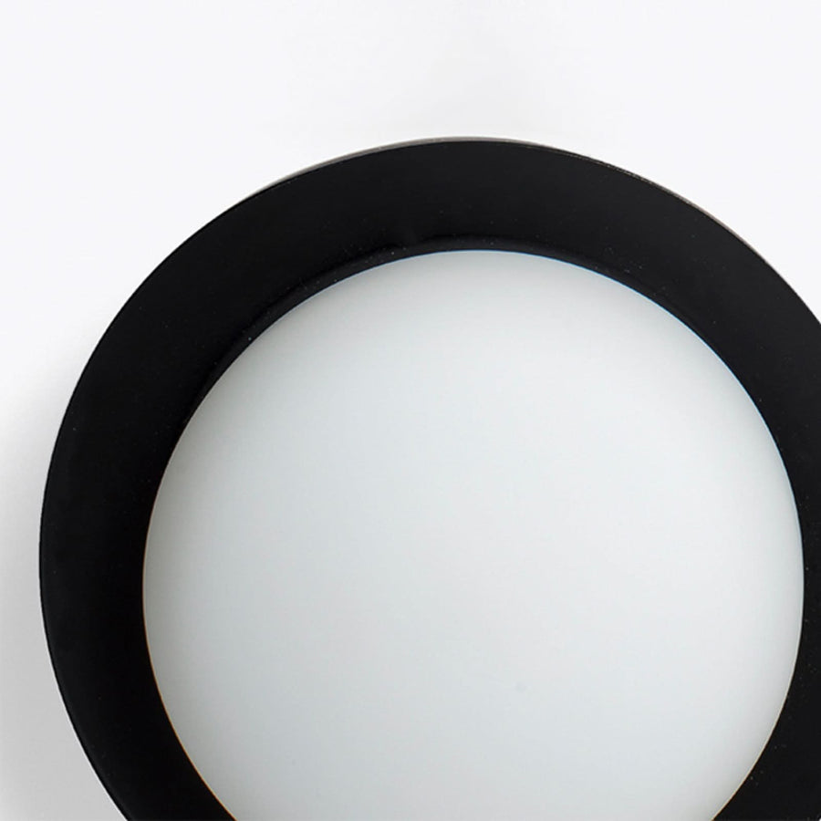 Applique murale LED May IP44 en verre, noir et blanc, Ø 12 cm, IP44