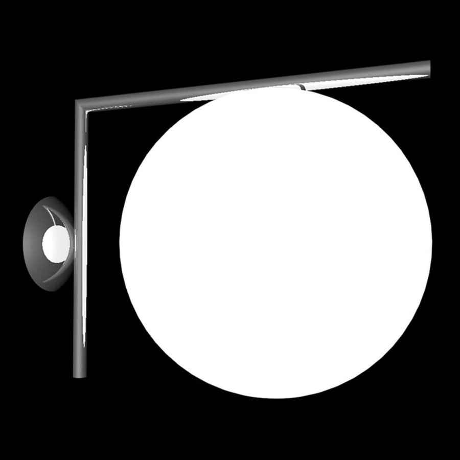 Applique murale IC C/W2 en verre, noir, hauteur 31,6 cm