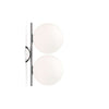 Applique murale IC C/W1 Double en verre, chromé et blanc, 2 lumières, Ø 20 cm