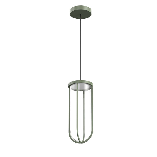Suspension d'extérieur LED In Vitro en verre, vert clair, Ø 18 cm